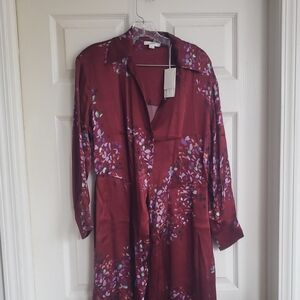 Vince Burgundy Floral Maxi Dress